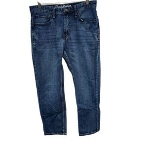 Flag Anthem Jeans Mens 34 X 30 Nashville Straight Erie Wash Cotton Casual i